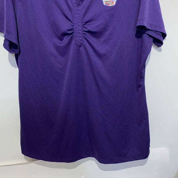 Cutter & Buck Women's Purple CB Drytec Moisture Wicking Ruched Polo Shirt XXL - Picture 2 of 8